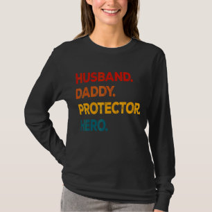 Camiseta Vintagem do Dia de os pais Herói do Protetor do Pa