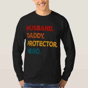 Camiseta Vintagem do Dia de os pais Herói do Protetor do Pa