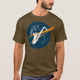 Camiseta Vintagem do Espaço Sax