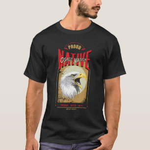 Camiseta Vintagem do Espírito de Águia Americana Nativa Naç