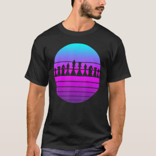Camiseta Vintagem do Jogador de Xadrez de Peças de Jogo de