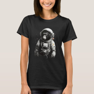 Camiseta Vintagem do macaco Viagem do Astronauta Espacial C