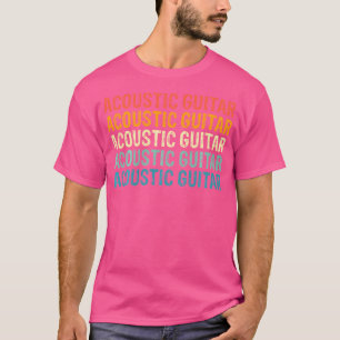 Camiseta Vintagem do Retro de Violão Acústico