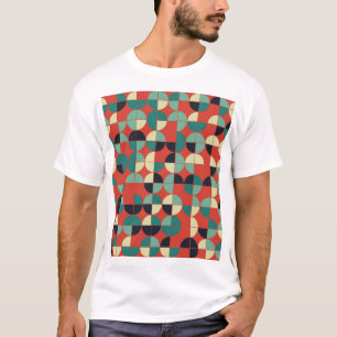 Camiseta Vintagem Geométrica, Padrão Invisível.