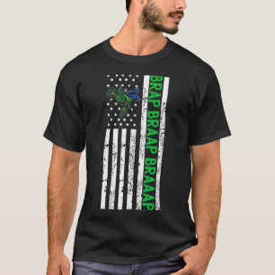 Camiseta Vintagem Gráfica de Bandeira Americana de Camada d