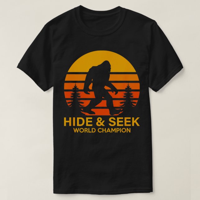 Camiseta Vintagem Retroativa Ocultar E Procurar (Frente do Design)