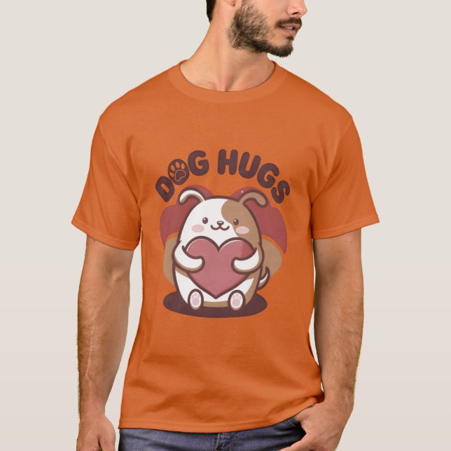 Camiseta Vintagem retrógrada de Hugs Cães (Frente)