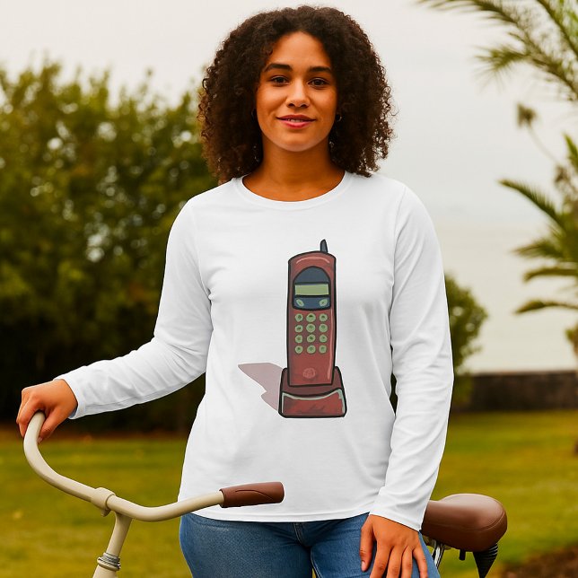 Camiseta Vintagem telefônica sem fios retrorativa 90s (Criador carregado)
