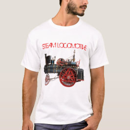 CAMISETA VINTAGEM VAPOR VERMELHO LOCOMOTIVO