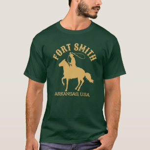 Camiseta VintageStyle Fort Smith Arkansas EUA Dourado Cowbo