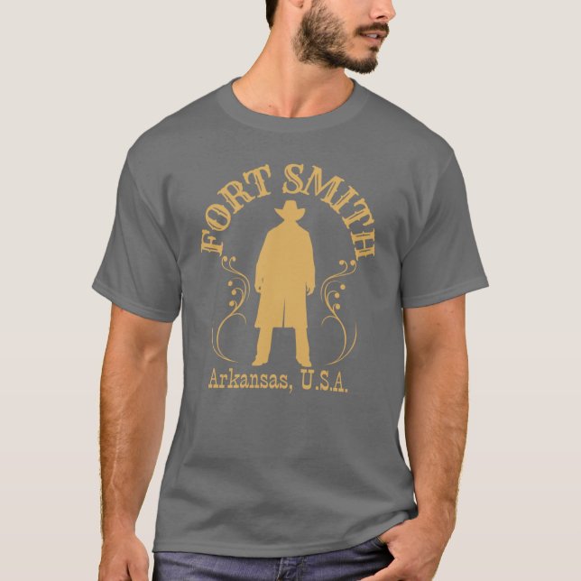 Camiseta VintageStyle Fort Smith Arkansas Tough Cowboy (Frente)