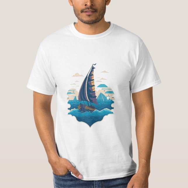 Camiseta vintaje design boat ocean 3 (Frente)