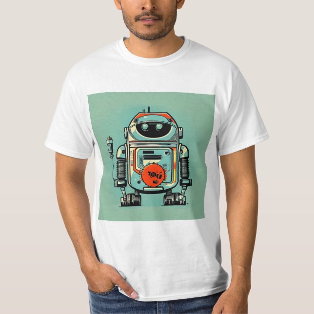 Camiseta vintaje robot steampunk green (Frente)