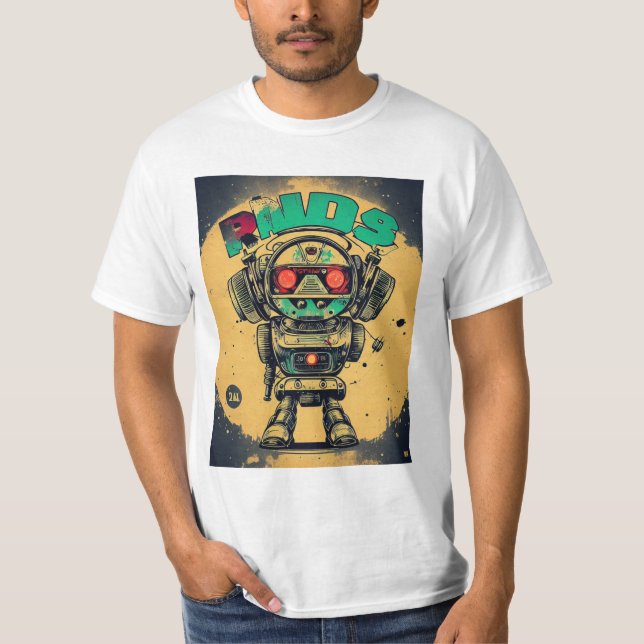 Camiseta vintaje robot steampunk IAs (Frente)