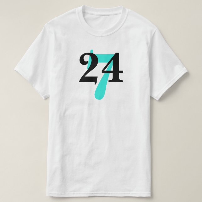 Camiseta Vinte e quatro sete 247 (Frente do Design)