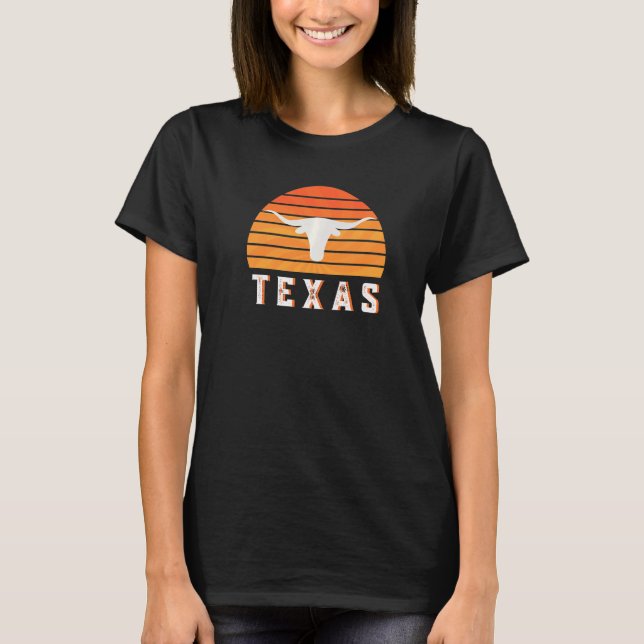 Camiseta Vintge Austin Texas Keep It Weird Longhorn Sunset (Frente)