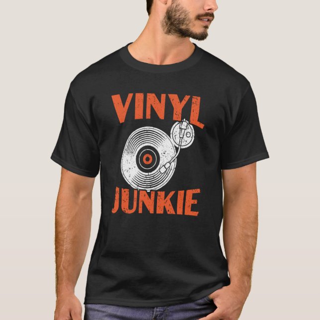 Camiseta Vinyl Junkie Vinyl Record Player Music  1 (Frente)
