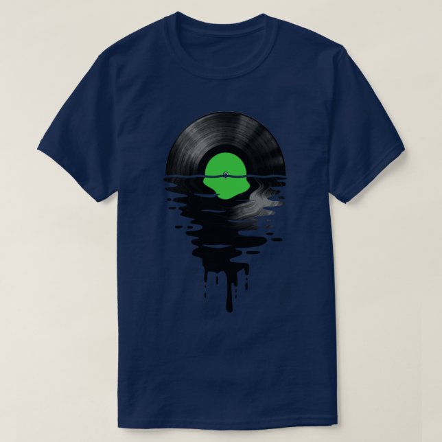 Camiseta Vinyl LP Music Record Sunset Green (Frente do Design)