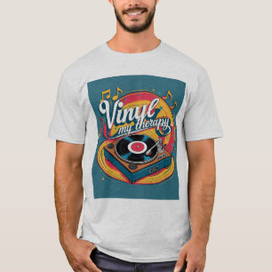 Camiseta Vinyl My Therapy - Rainbow Vintage Record Tee