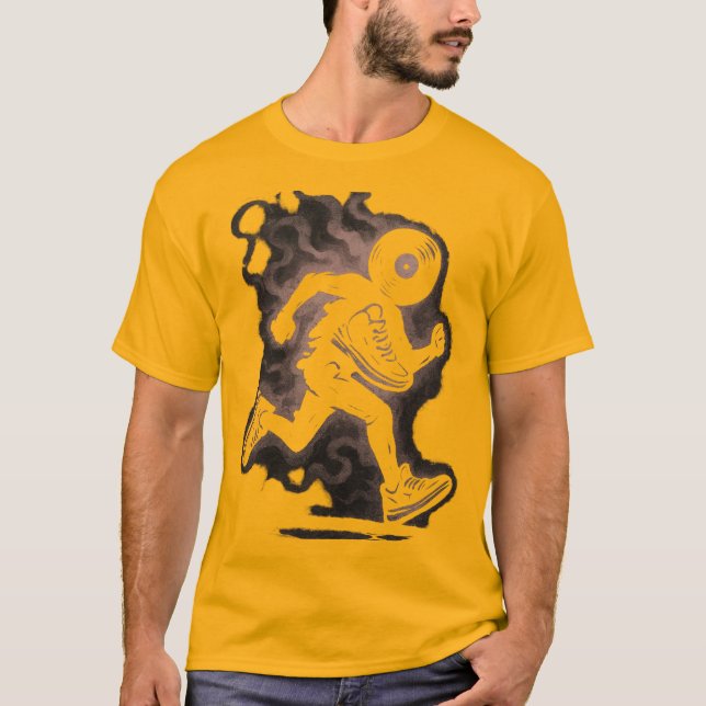 Camiseta Vinyl Runner Skeleton Smoke (Frente)