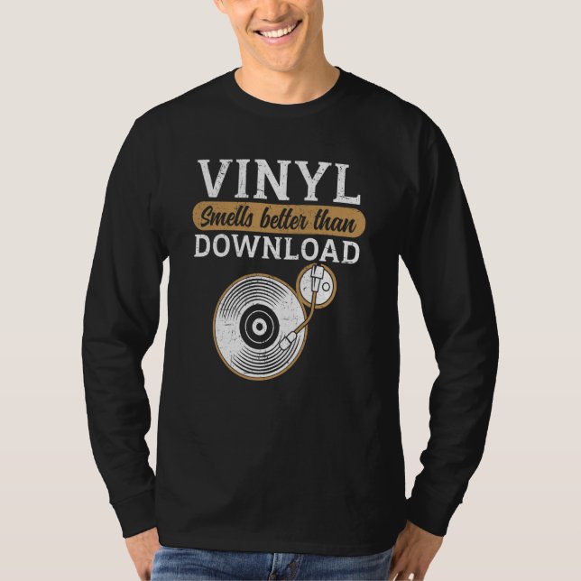 Camiseta Vinyl Smells Better Than Download Record Collector (Frente)