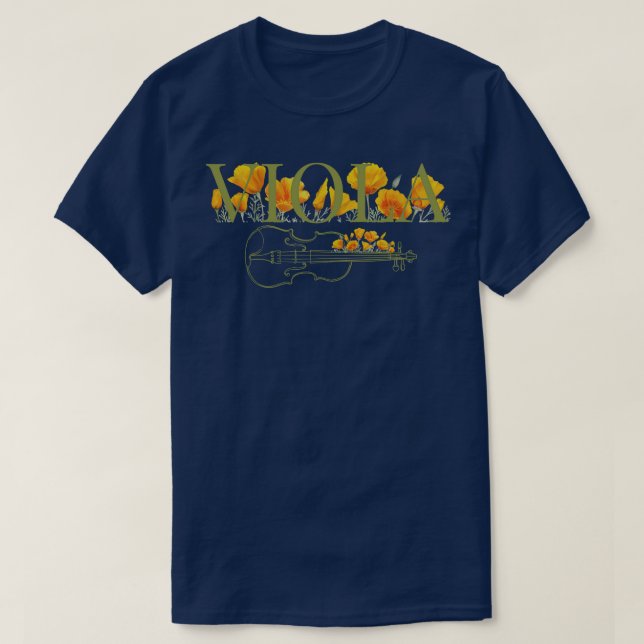 Camiseta Viola Floral Violist Player Gift (Frente do Design)