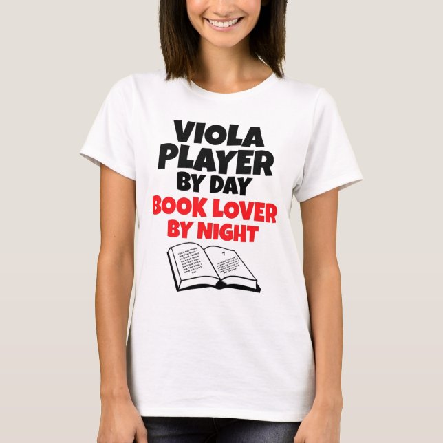Camiseta Viola Player por Day Book Lover por Night (Frente)