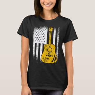 Camiseta Violão Acústico Bandeira Americana