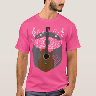 Camiseta Violão Acústico Com Anjo Jogador De Violão Gif