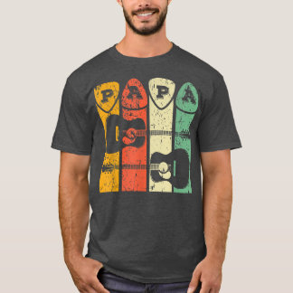 Camiseta Violão Acústico Papa Vintage Violão Engraçado Love