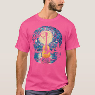 Camiseta Violão Acústico Pelo Lago Guitarista