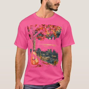 Camiseta Violão Acústico Pelo Lago Guitarista