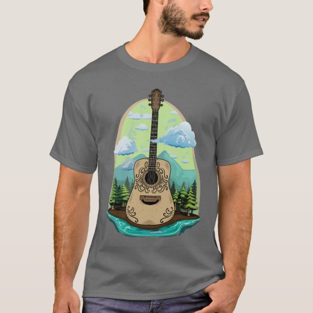 Camiseta Violão Acústico Víblias de Montanha Smokey (Frente)