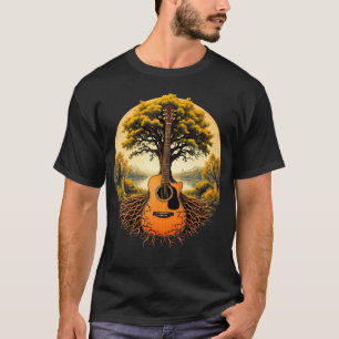 Camiseta Violão Árvore Da Vida Floresta Do Lago Natureza G