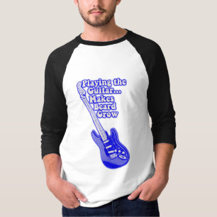 Camiseta Violão azul-vindima com palavras motivacionais