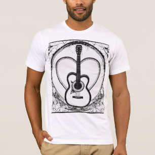 Camiseta Violão Coração Quebrado - Simetria De Linha fina (