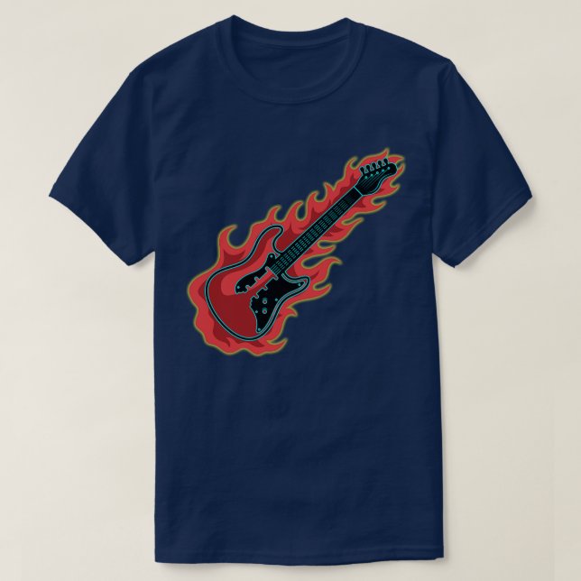Camiseta Violão de Bass Flaming (Frente do Design)