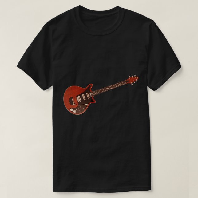 Camiseta Violão de Brian May (Red Special) - Queen Sticker (Frente do Design)