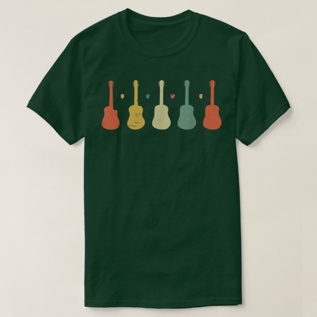 Camiseta Violão de música Retro Vintage (Frente do Design)