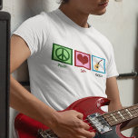 Camiseta Violão de Paz<br><div class="desc">Um sinal de paz,  coração,  e um design de violão fazem um presente de excelente para alguém numa banda.</div>