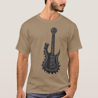 Camiseta Violão Dragão com guitarra Elétrica Rock N Roll B