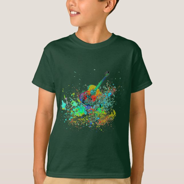 Camiseta Violão e acordes espirram (Frente)