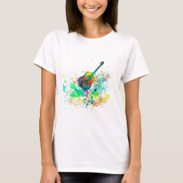 Camiseta Violão e acordes respingam