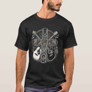 Camiseta Violão Elétrico Guitarra Cruz Cristã Deus Jesus