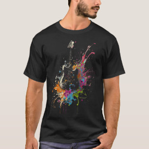 Camiseta Violão Elétrico Guitarra Splash Guitarrista Músico