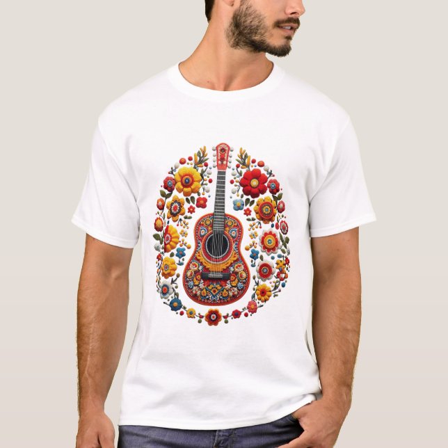 Camiseta Violão Escandinavo: Arte Guitarrista (Frente)