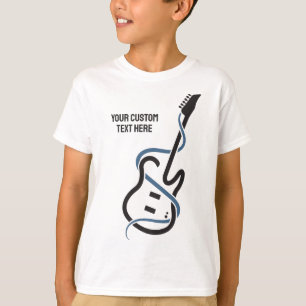 Camiseta Violão Estilizado de Texto Personalizado