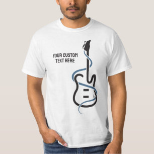 Camiseta Violão Estilizado de Texto Personalizado