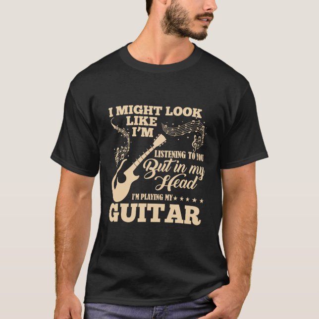Camiseta Violão - Eu posso parecer que estou ouvindo você M (Frente)