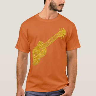 Camiseta Violão Glitter Dourado